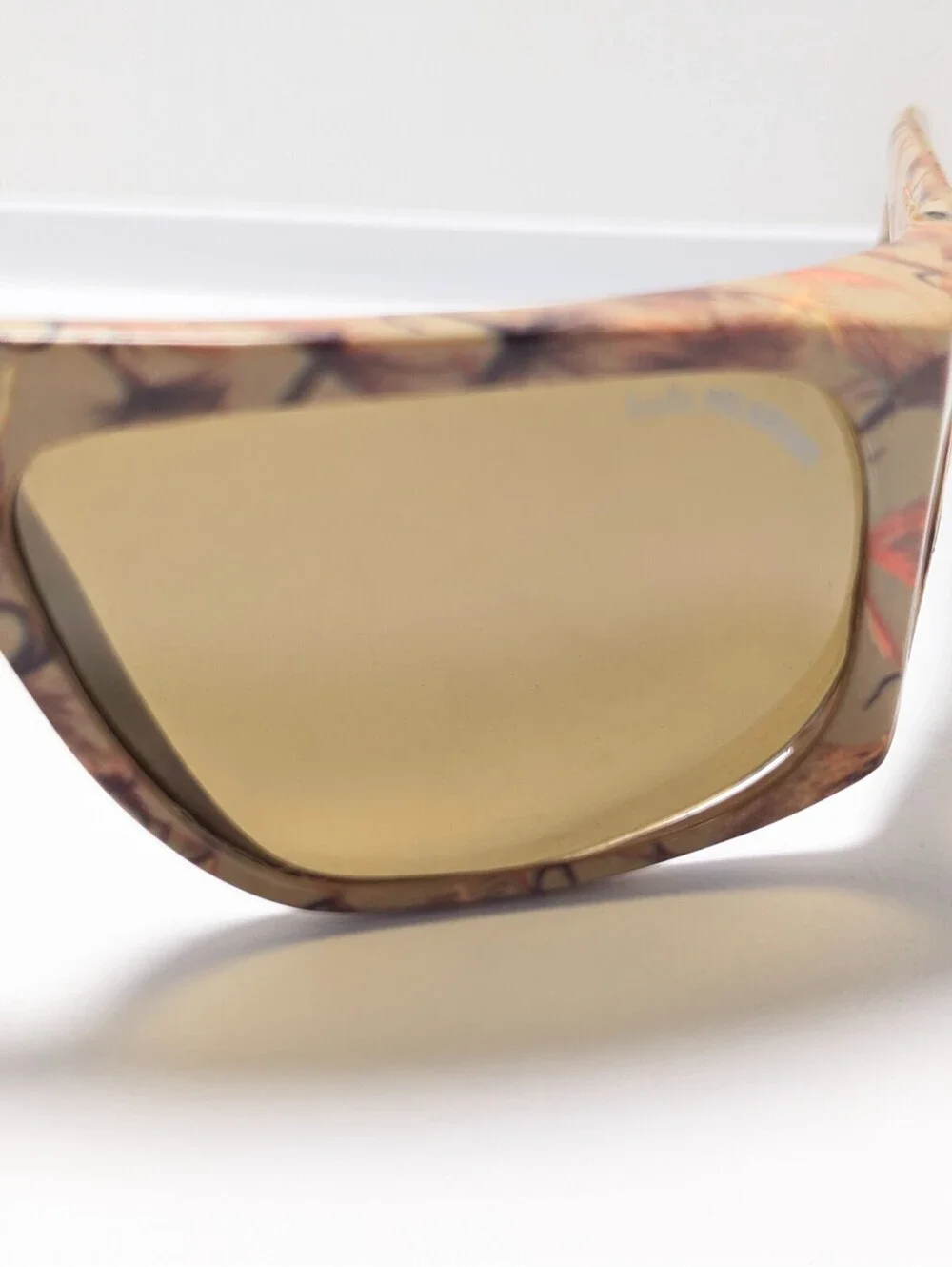 Bollé Chic Amber UV Fishing Brown Pattern Wraparound Made France Sunglasses
